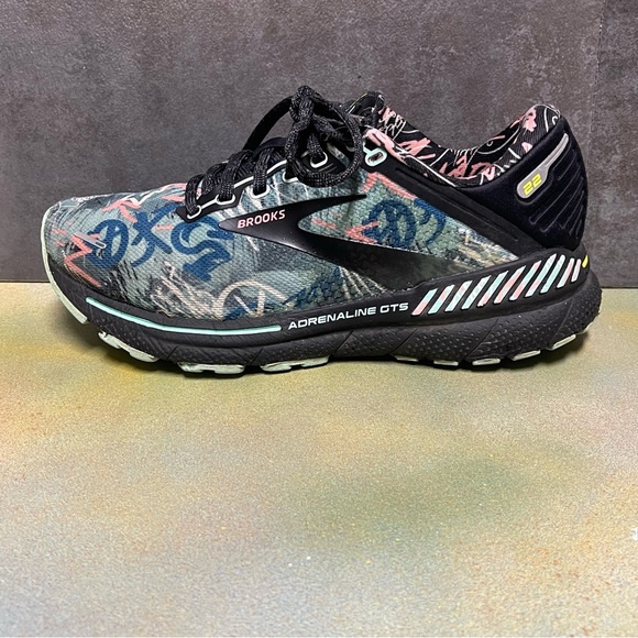 Brooks Adrenaline GTS 22 Black/Yucca/Flamingo Pink Women's Sneakers Size 6.5B - Picture 14 of 16